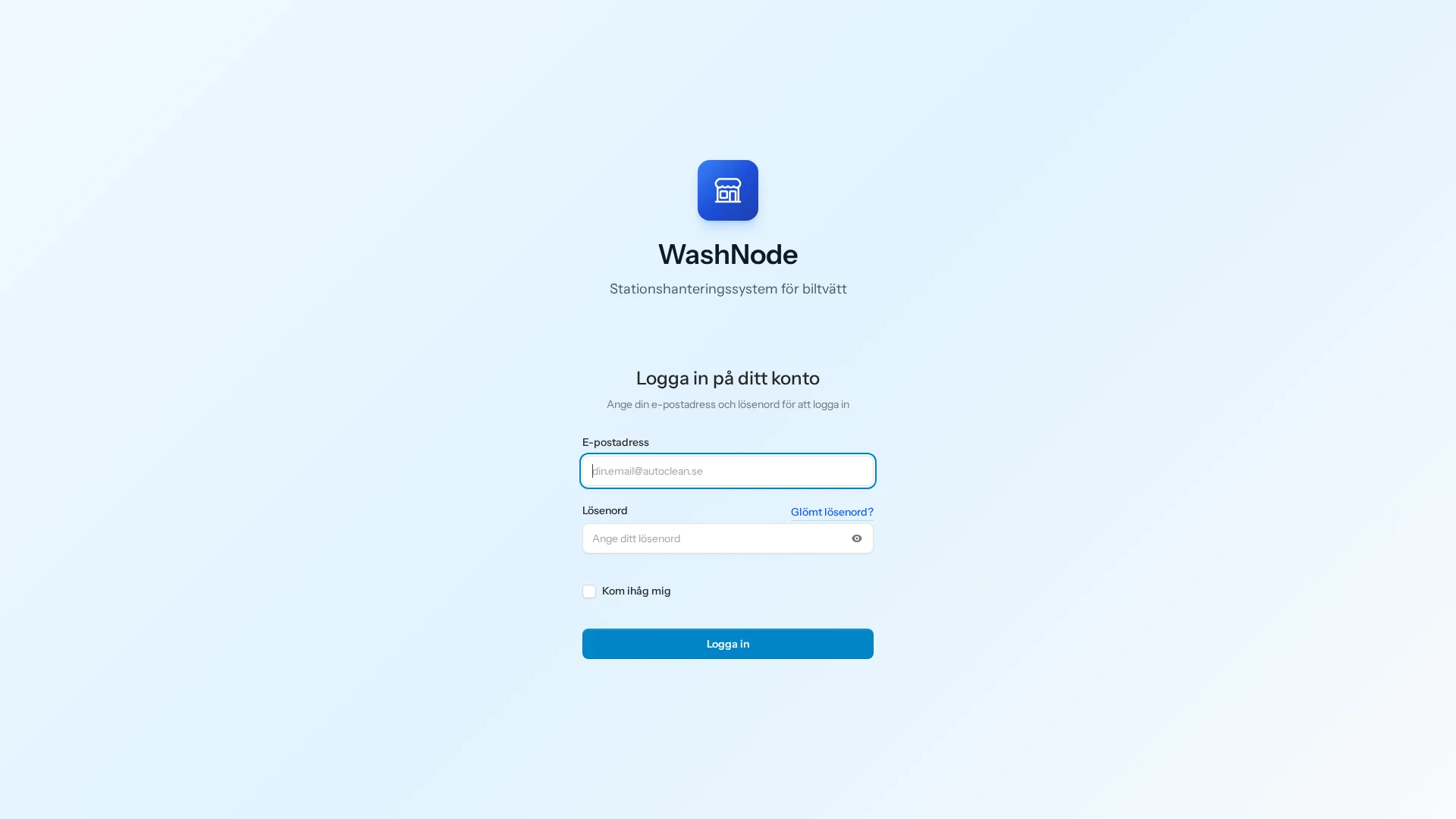 Skärmdump av projektet Washnode - Full-stack arbetshanteringssystem för service- och underhållsbranschen med stationsbaserat arbetsflöde, tidrapportering och lagerhantering.